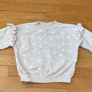 Kids' Polka Dot Ruffle Sleeve Sweatshirt - Light Pink